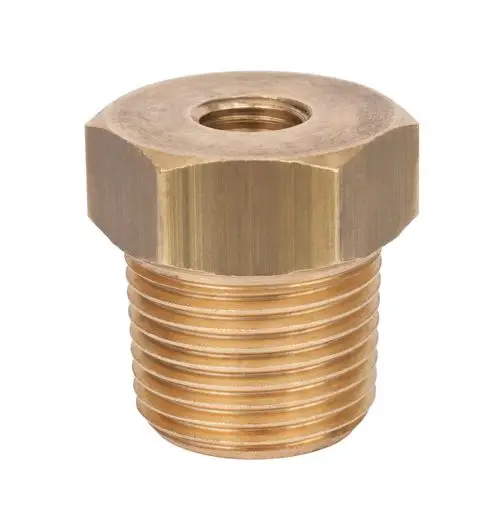 Brass-Adapter mit einem konischen Gewinde und einer Gewindeöffnung. Produkte von Danfoss sind bekannt für ihre Qualität und Zuverlässigkeit in der Heiztechnik.